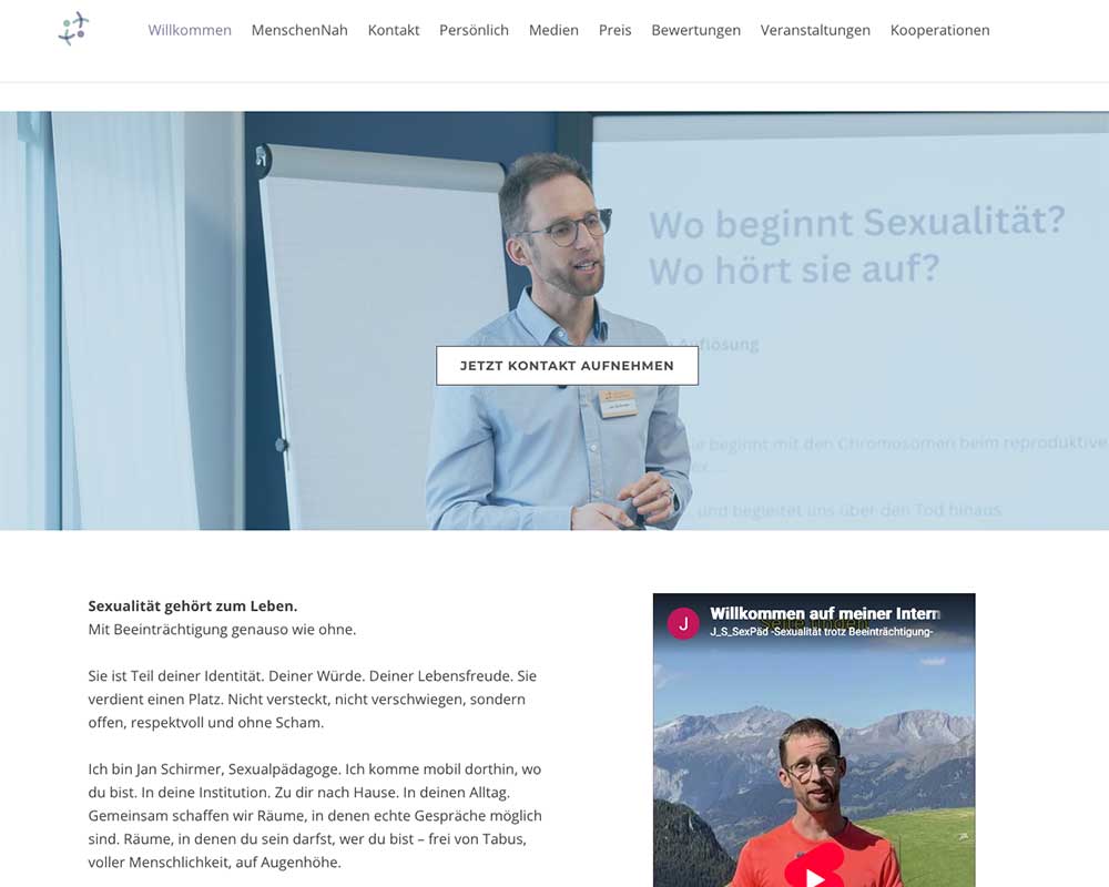 Jan Schirmer Sexualpädagogik -Sexualität trotz Beeinträchtigung-